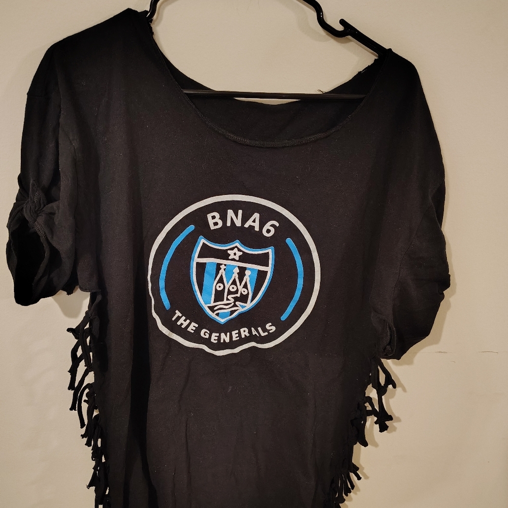Black Fringe T-Shirt with BNA6 Logo